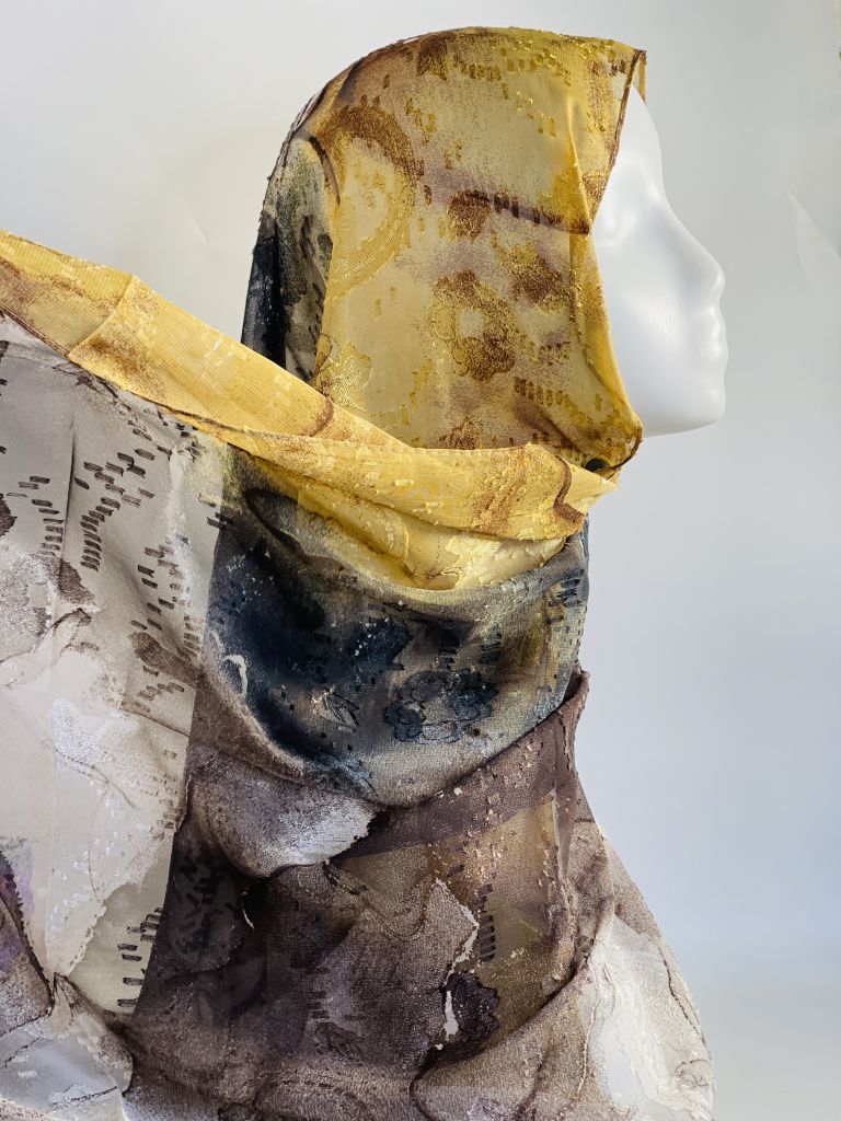 Marble print chiffon scarves