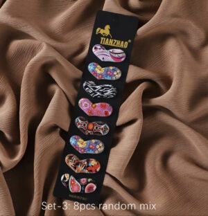Pack of 8pcs random mix printed hijab safety pin - Heart shape