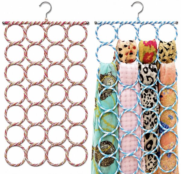 28 hole rattan scarf hanger