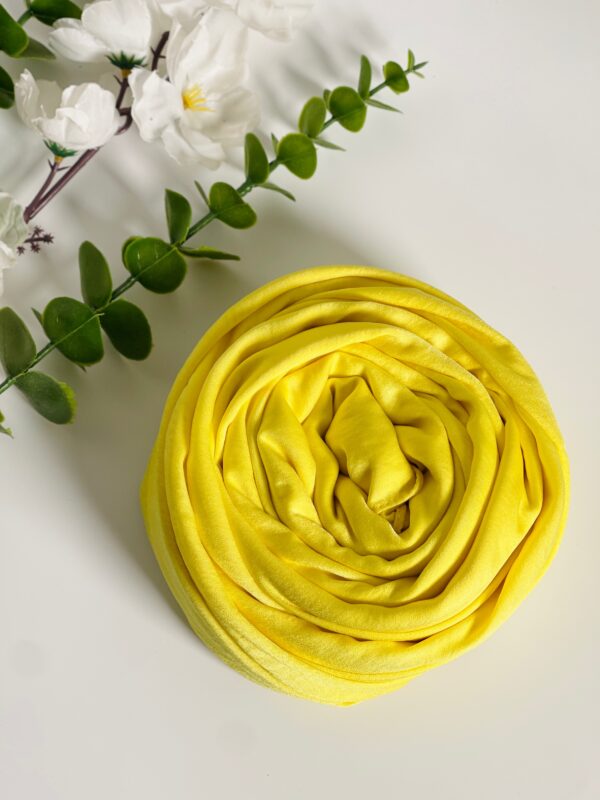 Yellow silk feel scarf