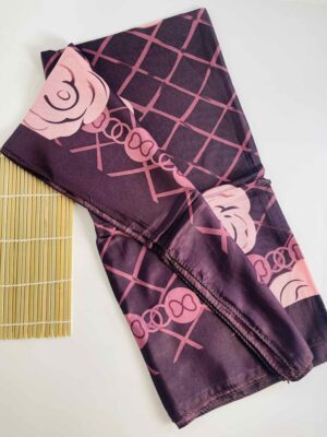 PRINTED COTTON VINTAGE SCARVES - Plum
