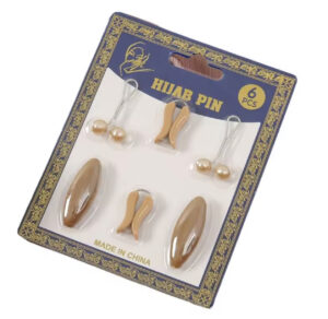 pack of 6pcs exotic mix hijab pins - Brown