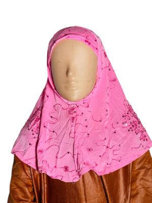 KIDS LACRA EMBROIDERY KHIMAR - Baby pink