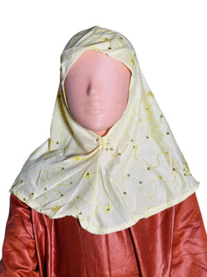 KIDS LACRA EMBROIDERY KHIMAR - Butter