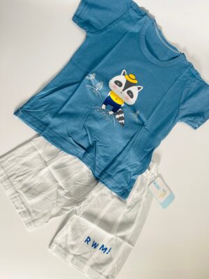 2PCS BLUE KIDS WEAR (SHORT & SHIRT)