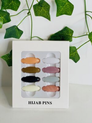 Box of 8pcs premium hijab safety pins - Mix neutral colors