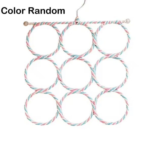 9 HOLE RATTAN SCARF HANGER