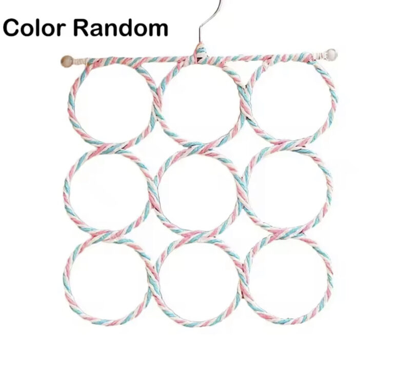 9 HOLE RATTAN SCARF HANGER