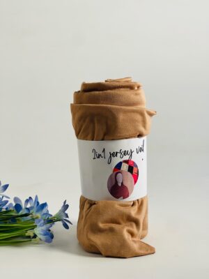 2 IN 1 JERSEY SCARF WITH INNER CAP - Tawny