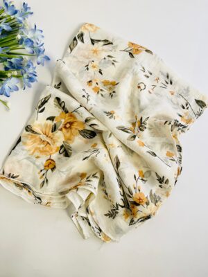 FLORAL CHIFFION SCARVES - Milk