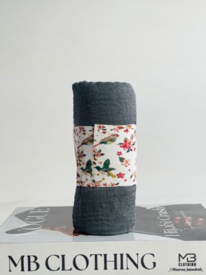 COTTON CRINKLED SCARVES - Dark ash