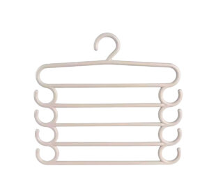 5-STEP MULTIFUNCTIONAL CLOSET HANGER WITH SIDE HOLES - Beige