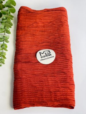 COTTON PLEATED SCARVES - Burnt orange