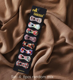 Pack of 8pcs random mix printed hijab safety pin - Bow shape