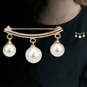 DANGLING DROP HIJAB BROOCH - Gold