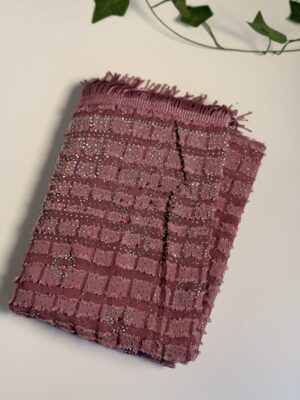 Amira Crystal Fringe Scarves - Dusty mauve