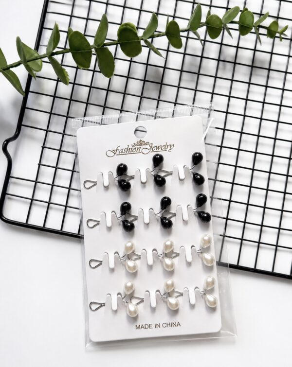 12pcs black and white hijab clamps