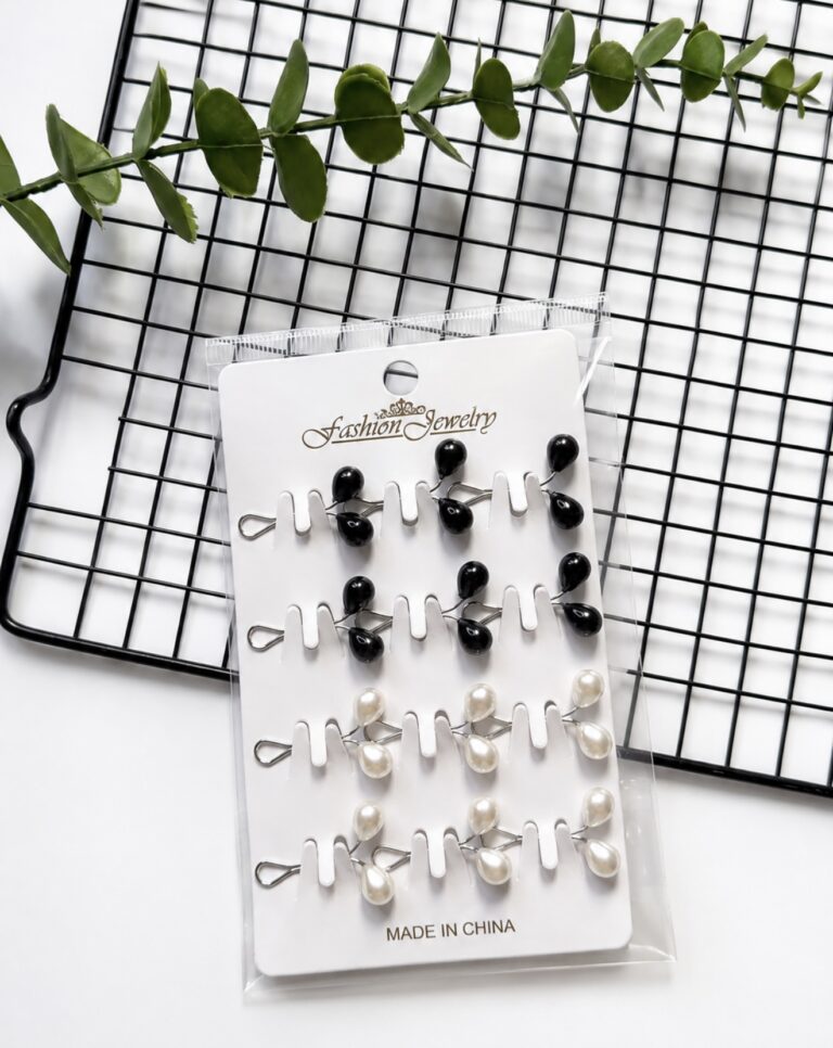 12pcs black and white hijab clamps
