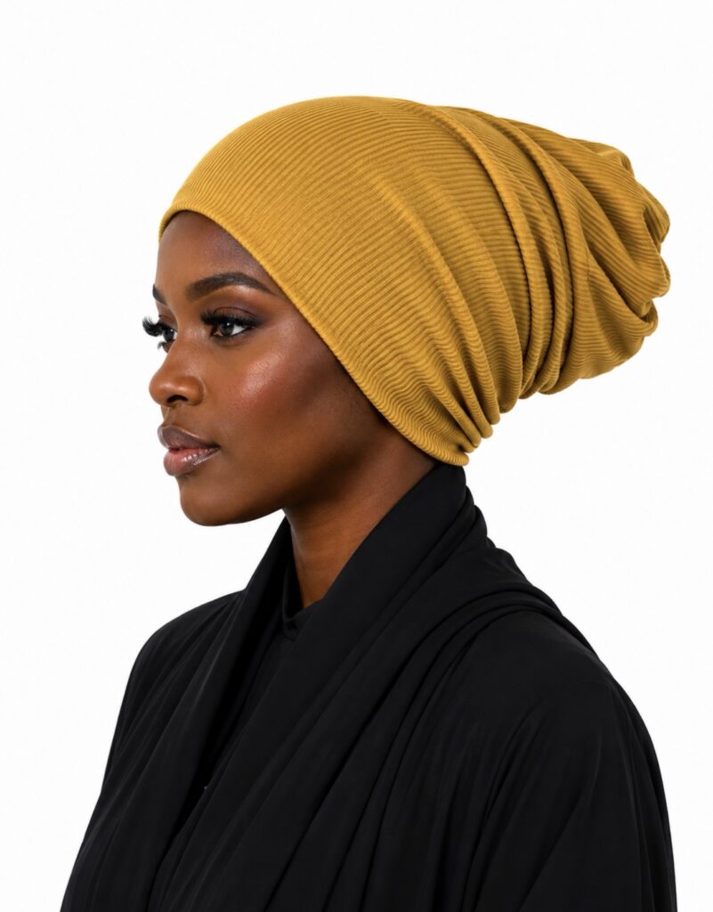 Ribbed jersey inner caps